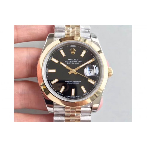 Rolex DateJust 41 126303 Noob YG Wrapped Black Dial Stick Marker Jubilee A3235 Rolex DateJust 41 126303 Noob YG Wrapped Black Dial Stick Marker Jubilee A3235