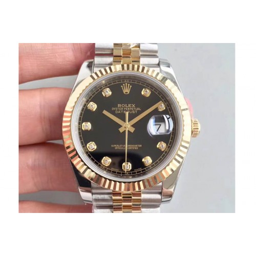 Rolex DateJust 41 126333 Noob YG Wrapped Black Dial Diamonds Markers Jubilee A3235 Rolex DateJust 41 126333 Noob YG Wrapped Black Dial Diamonds Markers Jubilee A3235