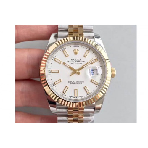 Rolex DateJust 41 126333 Noob YG Wrapped White Dial Stick Markers Jubilee A3235 Rolex DateJust 41 126333 Noob YG Wrapped White Dial Stick Markers Jubilee A3235