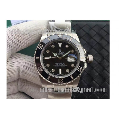 Rolex Submariner 116610 LN Black Ceramic EW Diamond Marker A3135