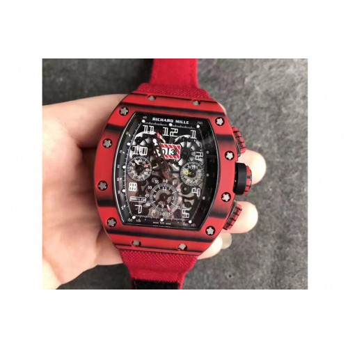 Richard Mille RM11-03 Chrono PVD Red Plastic Bezel Red Nylon Strap A7750
