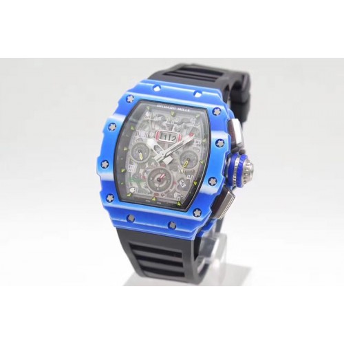 Richard Mille RM11-03 Chrono PVD Blue Plastic Bezel A7750
