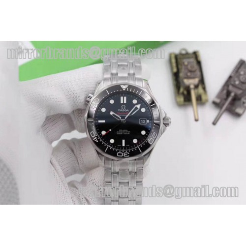 Omega Seamaster 300M SS MK 1:1 Black Dial Black Ceramic Bezel A2824