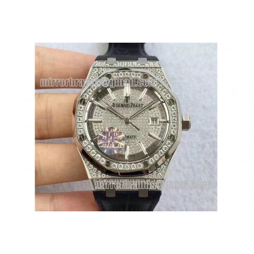 Audemars Piguet Royal Oak 41mm 15402 SS Full Paved Diamonds JF 1:1 Best Edition