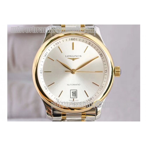 Longines Master Automatic White Textured Dial SS/YG A2836