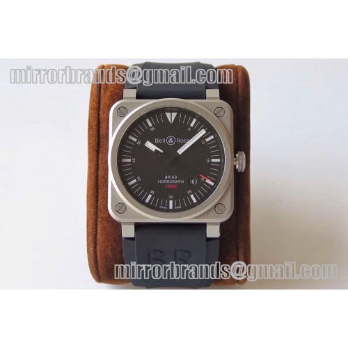 Bell&Ross BR 03-92 Horograph Satin-polished steel 1:1 Best Edition Black Dial