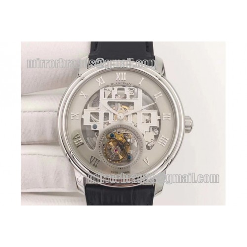 Blancpain Fantasy Tourbillon SS Gray Skeleton Dial