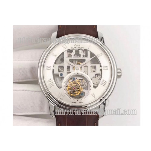 Blancpain Fantasy Tourbillon SS Silver Skeleton Dial