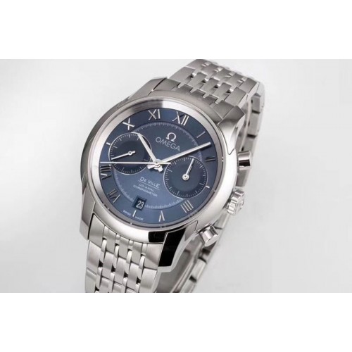 Omega De Ville Chronograph SS OMF Blue Dial A9300