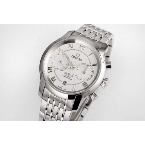 Omega De Ville Chronograph SS OMF Silver Dial A9300