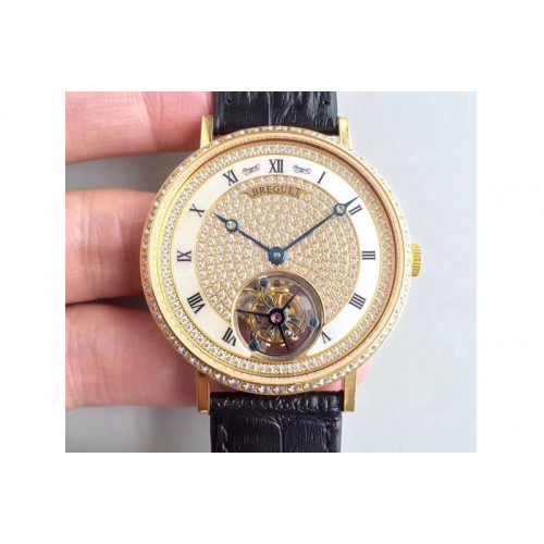 Breguet Jubilee Tourbillon 5 Days YG Full Paved Diamonds Dial