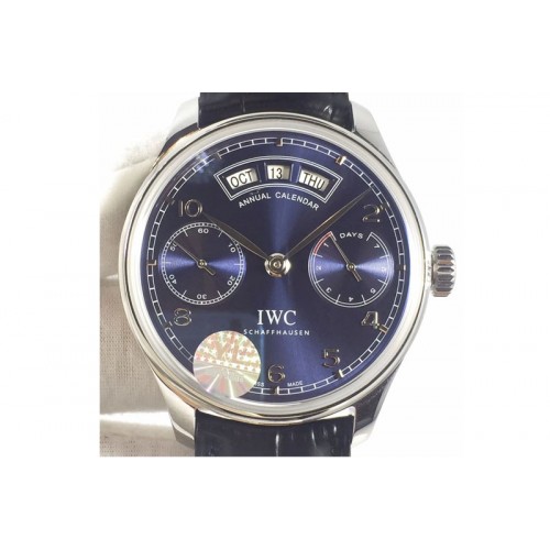 IWC Portuguese SS Real PR Real Annual Calendar IW503502 YLF Blue Dial