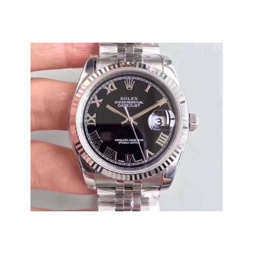 Rolex DateJust 36 116234 ARF Black Dial 904L SS Jubilee Bracelet SA3135