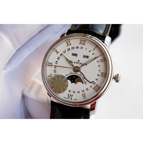Blancpain Villeret 6654 SS Complicated Function OMF 1:1 White Dial A6654