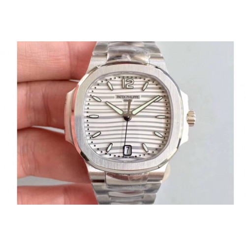 Patek Philippe Nautilus Jumbo Ladies 7118 PF 1:1 Best Edition White Textured Dial A324