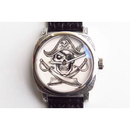 Panerai Radiomir 47mm Solid Silver Engraved Case Chrome Heart One Piece Dial Panerai Radiomir 47mm Solid Silver Engraved Case Chrome Heart One Piece Dial