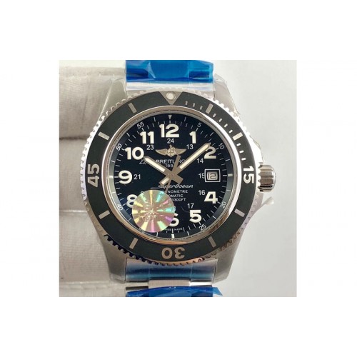 Breitling SuperOcean II A17392D7 44mm GF 1:1 Best Edition Black Dial on SS Bracelet A2824