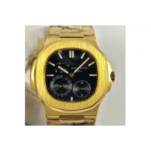 Patek Philippe Nautilus 5724G Moonphase YG/YG Black Dial