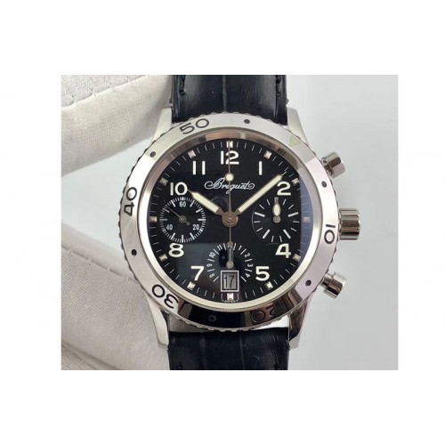 Breguet Type XX Chrono SS/LE Black Dial A7750