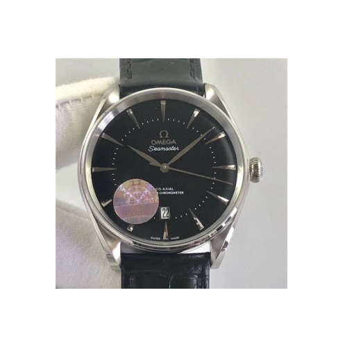 Omega Seamaster Chronometer SS Best Edition Black Dial On Blue Leather Strap A8800 Omega Seamaster Chronometer SS Best Edition Black Dial On Blue Leather Strap A8800