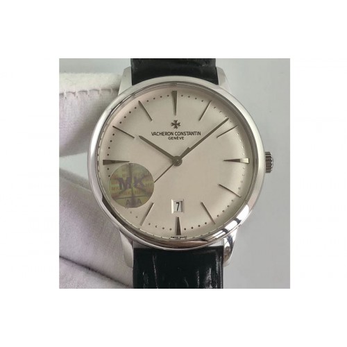 Vacheron Constantin Patrimony 85150 SS MKF 1:1 Best Edition Silver White dial on Black Leather MIYOTA 9015 to Cal.2450SC Vacheron Constantin Patrimony 85150 SS MKF 1:1 Best Edition Silver White dial on Black Leather MIYOTA 9015 to Cal.2450SC