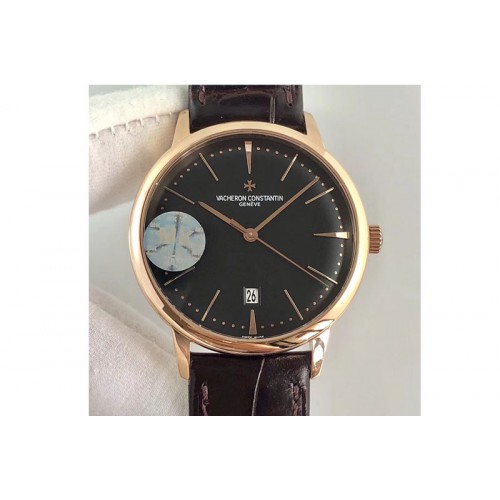 Vacheron Constantin Patrimony 85150 RG MKF 1:1 Best Edition Black dial on Black Leather MIYOTA 9015 to Cal.2450SC