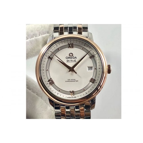 Omega De Ville RG MKF 1:1 Best Edition White Dial A2824 Omega De Ville RG MKF 1:1 Best Edition White Dial A2824