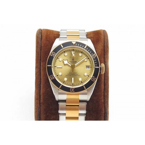 Tudor Heritage Black Bay SS/YG 2017 ZF 1:1 Best Edition Gold Dial on SS Bracelet A2824