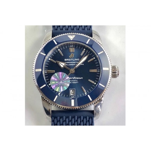 Breitling SuperOcean 42mm AB2010 SS GF 1:1 Best Edition Blue Dial Blue Ceramic Bezel on Blue Rubber strap B20