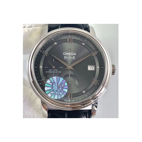 Omega De Ville Prestige Real Power Reserve SS TW 1:1 Best Edition Gray Dial on Black Leather A2824 Omega De Ville Prestige Real Power Reserve SS TW 1:1 Best Edition Gray Dial on Black Leather A2824