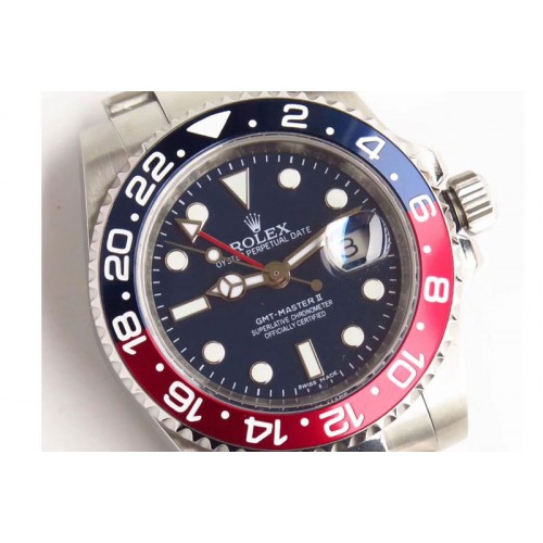 Rolex GMT-Master II 126710 BLRO SS Black Dial on SS Jubilee Bracelet A2836