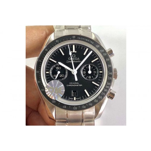 Omega SpeedMaster MoonWatch SS V2 OMF 1:1 Best Edition Black Dial White Handset on SS bracelet A9300