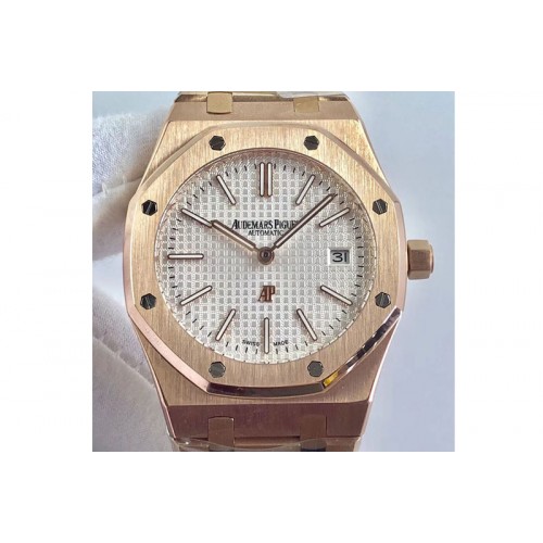 Audemars Piguet Royal Oak 39mm 15202 RG White Dial on SS Bracelet MIYOTA9015