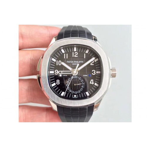 Patek Philippe Aquanaut Jumbo 5164A SS Black Dial on Black Rubber Strap 324SC