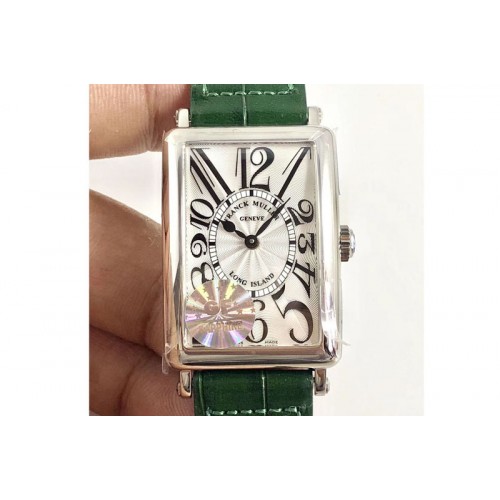 Franck Muller Long Island 952QZ SS GF 1:1 Best Edition on Green Leather Strap Swiss Quartz