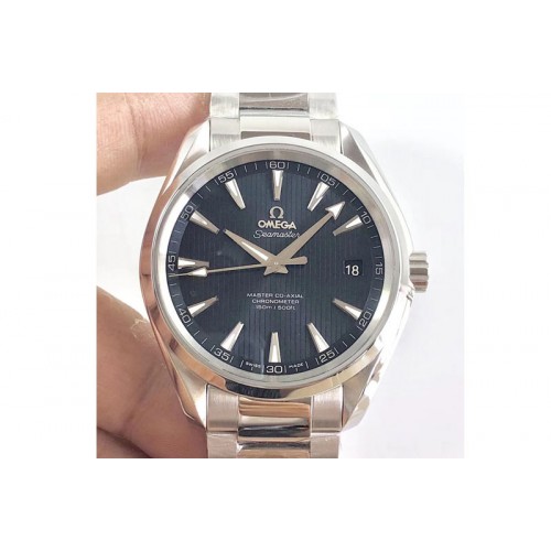 Omega Aqua Terra 150M SS VSF 1:1 Best Edition Blue Textured Dial Silver Markers on SS Bracelet A8500 Super Clone