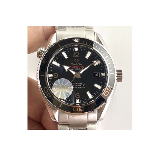 Omega Planet Ocean 42MM Liquidmetal OMF 1:1 Best Edition Black Real Ceramic Dial On SS Bracelet A2824