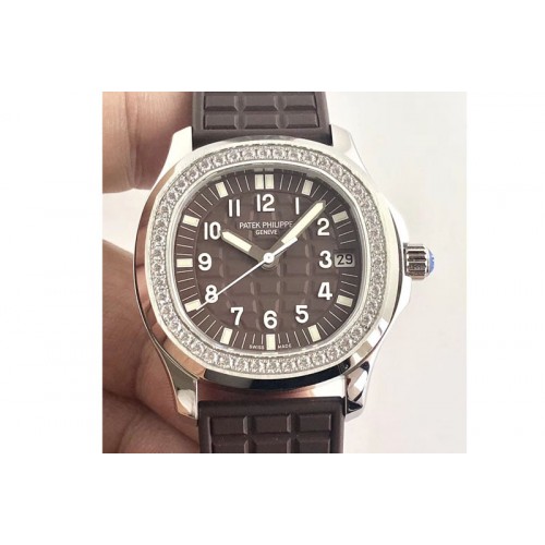 Patek Philippe Aquanaut Jumbo 5069A SS Best Edition Brown Dial on Brown Rubber Strap Asain PP324CS(Free box)