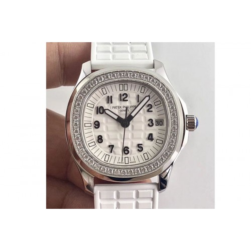Patek Philippe Aquanaut Jumbo 5069G SS Best Edition White Dial on White Rubber Strap Asain PP324CS(Free box)