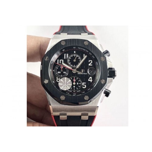 Audemars Piguet Royal Oak Offshore 2018 SIHH JF 1:1 Best Edition "Dark Knight" on Black/Red Rubber Strap A3126 Audemars Piguet Royal Oak Offshore 2018 SIHH JF 1:1 Best Edition "Dark Knight" on Black/Red Rubber Strap A3126