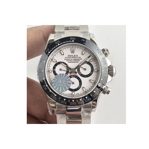 Rolex Daytona 2018 Winner THF Black Ceramic Bezel White Dial on SS Bracelet A7750 Rolex Daytona 2018 Winner THF Black Ceramic Bezel White Dial on SS Bracelet A7750
