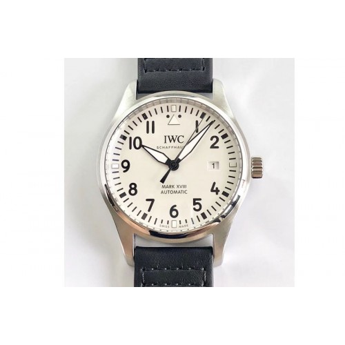 IWC MARK XVIII IW327002 SS V7 1:1 Best Edition White Dial Black Leather Strap Swiss eta 2892 IWC MARK XVIII IW327002 SS V7 1:1 Best Edition White Dial Black Leather Strap Swiss eta 2892