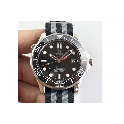 Omega Seamaster 300M Chronometer SS "007" Limited Edition TW 1:1 Best Edition on Nylon Strap M9015