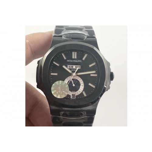 Patek Philippe Nautilus 5726 Complicated PVD Blue Textured Dial on PVD Bracelet A324