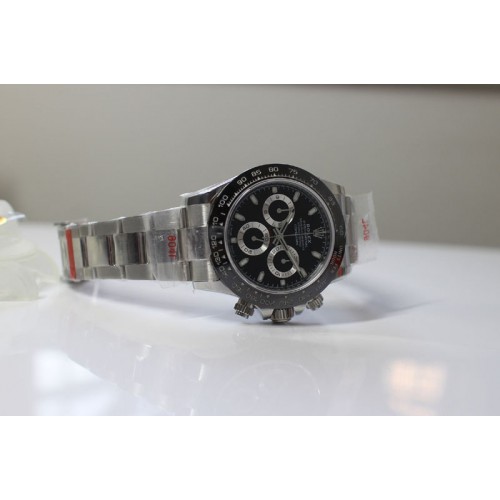 Rolex Daytona 116500 904L SS Case Black Ceramic Bezel Noob 1:1 Best Edition Black Dial On 904L SS Bracelet SA4130