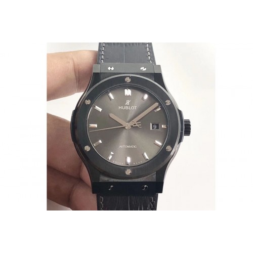 Hublot Classic Fusion 511.NX.1170.LR 42mm PVD JJF 1:1 Best Edition Grey Dial on Black Gummy Strap A2892