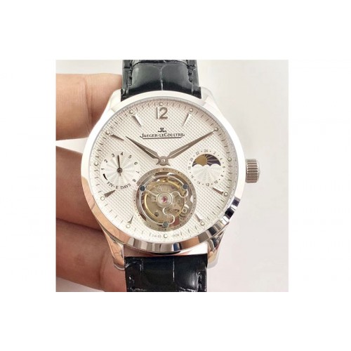 Jaeger-LeCoultre Master Tourbillon SS Power Reserve and Moonphase White Dial  Asian Tourbillon