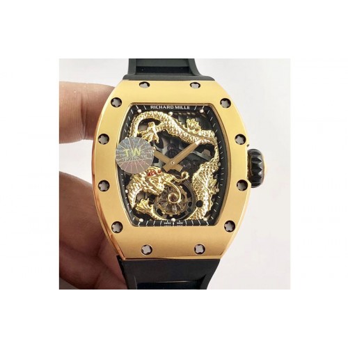 Richard Mille RM057 Tourbillon YG Dragon Dial on Black Rubber Strap Richard Mille RM057 Tourbillon YG Dragon Dial on Black Rubber Strap