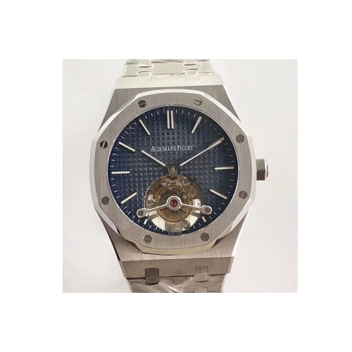 Audemars Piguet Royal Oak Tourbillon Extra-thin SS JF 1:1 Best Edition Blue Textured Dial on SS Bracelet
