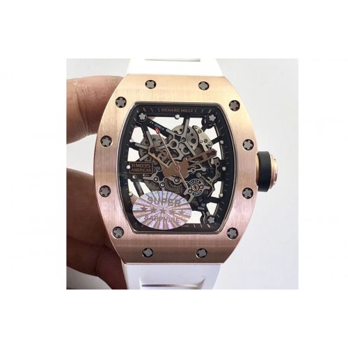 Richard Mille RM035-02 Americas RG KVF Best Edition Skeleton Dial on White Rubber Strap MIYOTA8215 Richard Mille RM035-02 Americas RG KVF Best Edition Skeleton Dial on White Rubber Strap MIYOTA8215